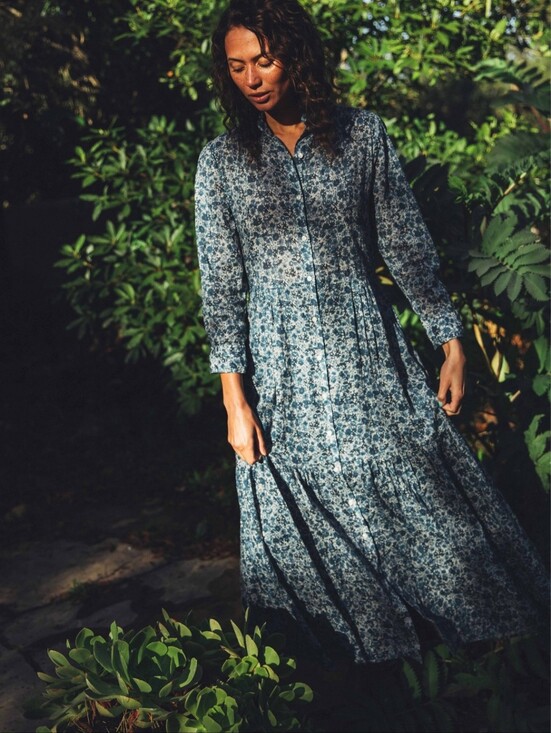 Trovata Dresses & Skirts - Trovata Birds Of Paradis Mamie Long Maxi Dress Indigo Floral